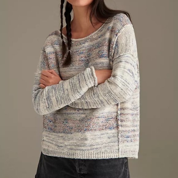 Anthropologie Pilcro Sloane Striped Spacedye Sweater Sz Medium - Picture 1 of 7